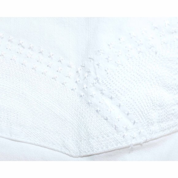 Amazing WHBM Blanc White Denim Raw Hem Cuffs Capri Jeans Size 10 GUC - Picture 13 of 14